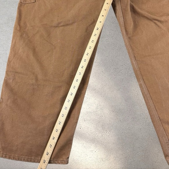 Vintage Carhartt Traditional Duck Bib Overalls R01BRN Size 44x30 USA Double Knee - Picture 6 of 6